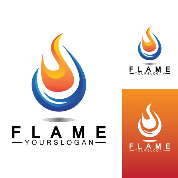 Plantilla de diseño de vector de icono de logotipo de llama de fuego