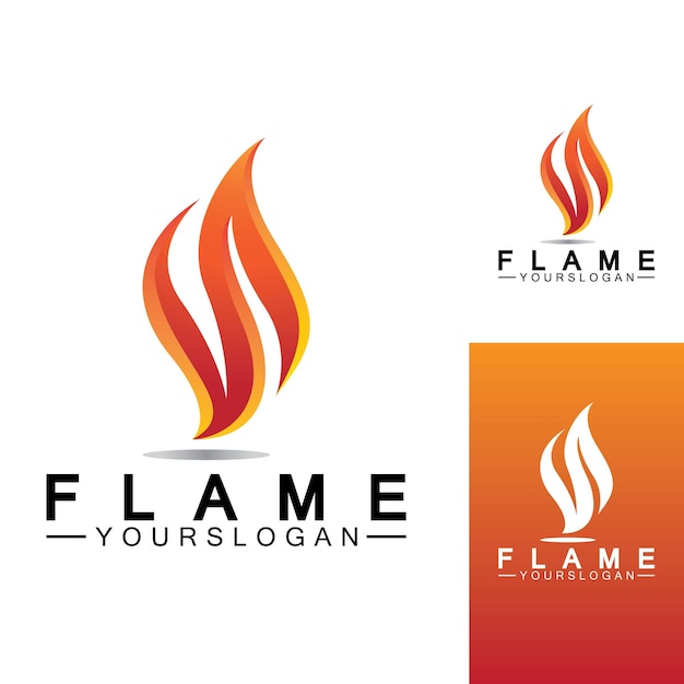 Plantilla de diseño de vector de icono de logotipo de llama de fuego