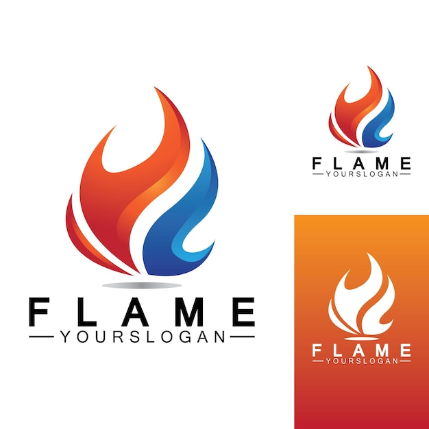 Plantilla de diseño de vector de icono de logotipo de llama de fuego