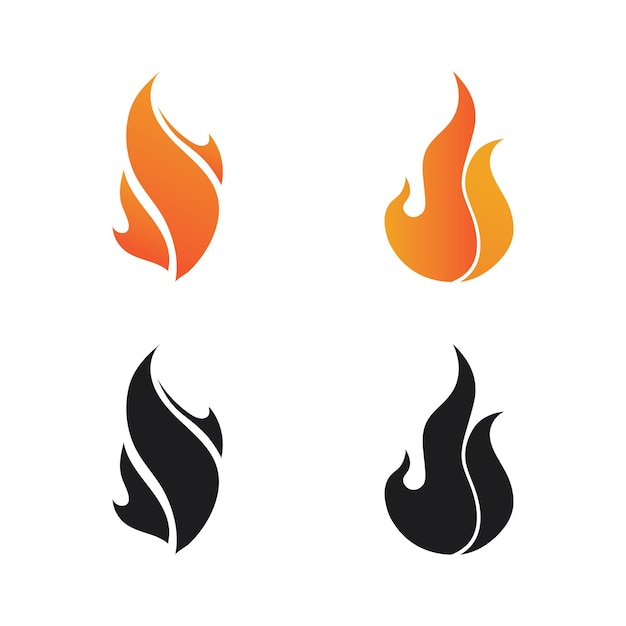 Plantilla de diseño de vector de icono de logotipo de llama de fuego