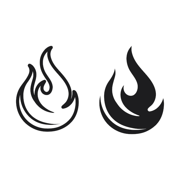 Plantilla de diseño de vector de icono de logotipo de llama de fuego