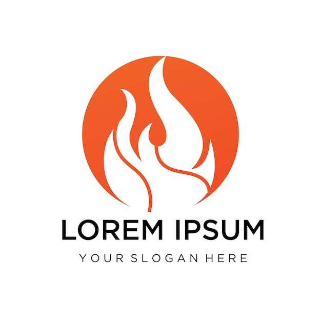 Plantilla de diseño de vector de icono de logotipo de llama de fuego