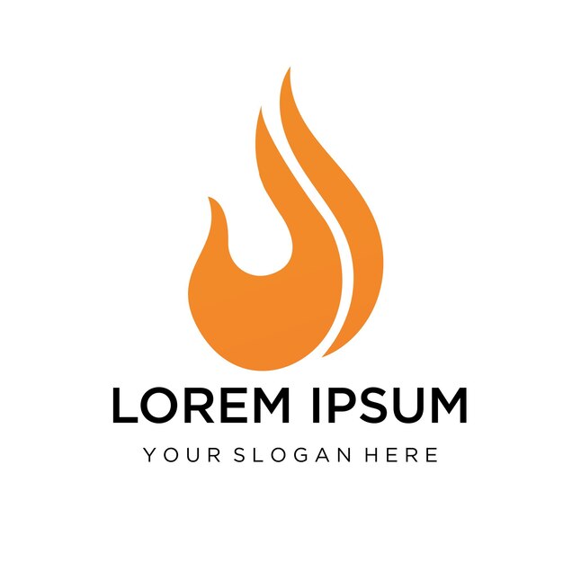 Plantilla de diseño de vector de icono de logotipo de llama de fuego