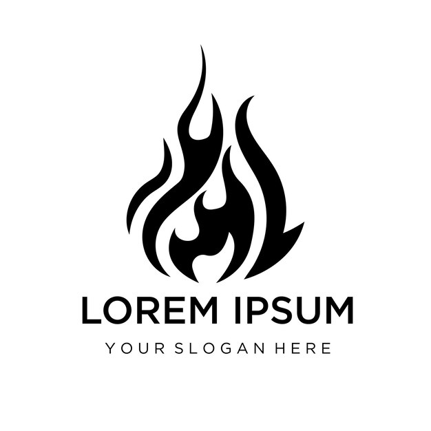 Plantilla de diseño de vector de icono de logotipo de llama de fuego