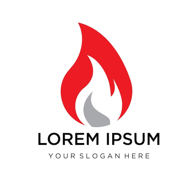 Plantilla de diseño de vector de icono de logotipo de llama de fuego