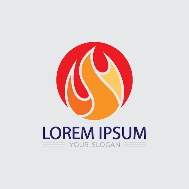Plantilla de diseño de vector de icono de logotipo de llama de fuego