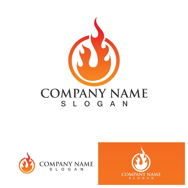 Plantilla de diseño de vector de icono de logotipo de llama de fuego
