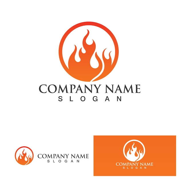 Plantilla de diseño de vector de icono de logotipo de llama de fuego