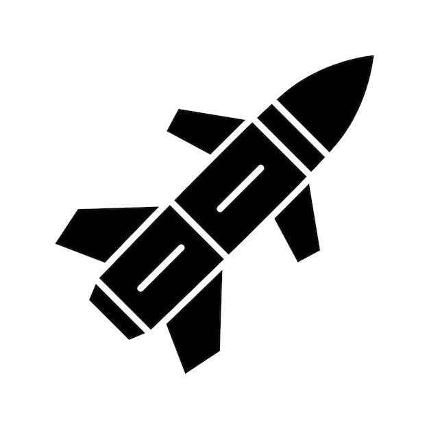 plantilla de diseño de vector de icono de misil con fondo blanco
