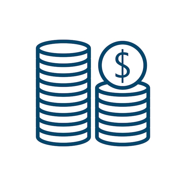 Plantilla de diseño de vector de icono de moneda de dólar