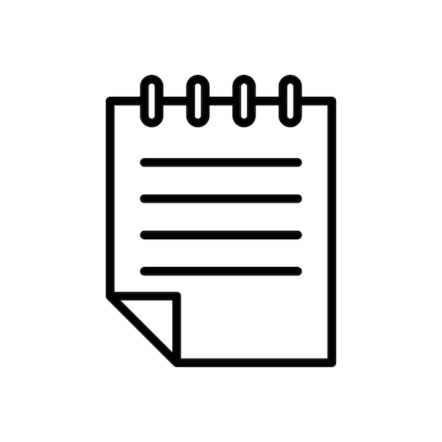 plantilla de diseño de vector de icono de nota en fondo blanco