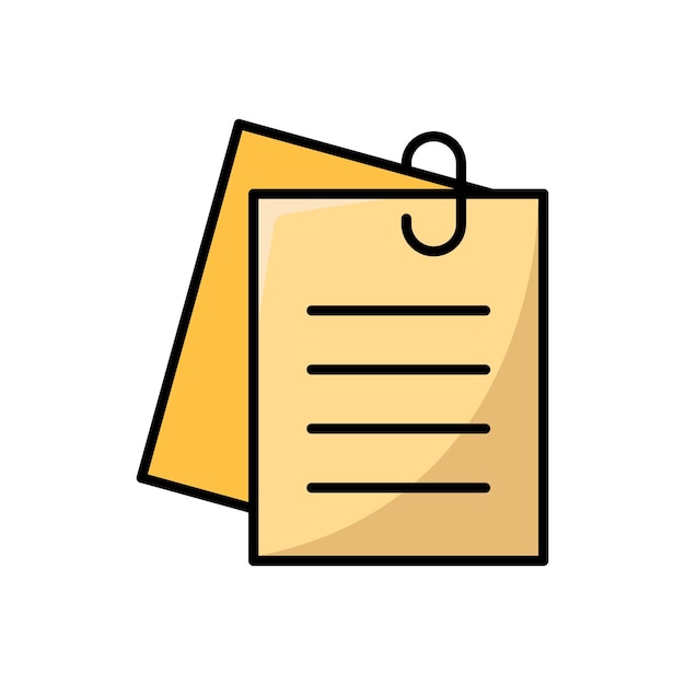 plantilla de diseño de vector de icono de nota en fondo blanco