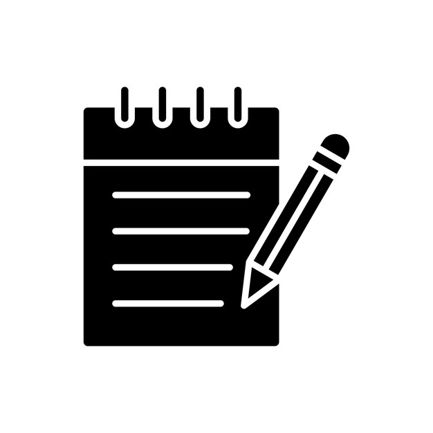 plantilla de diseño de vector de icono de nota en fondo blanco