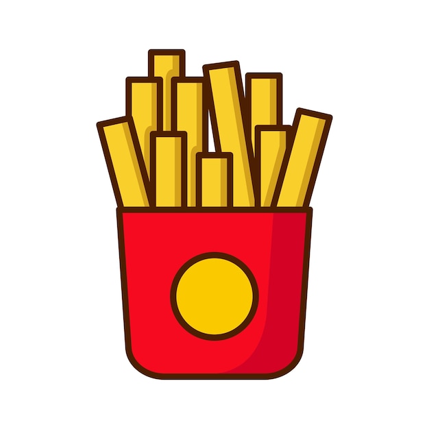 Plantilla de diseño de vector de icono de papas fritas en fondo blanco
