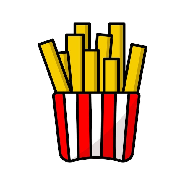 Plantilla de diseño de vector de icono de papas fritas en fondo blanco