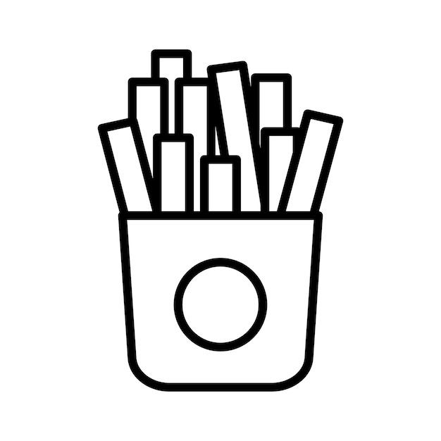 Plantilla de diseño de vector de icono de papas fritas en fondo blanco