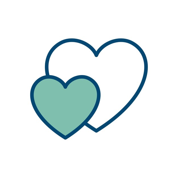 Plantilla de diseño de vector de icono de San Valentín de corazón en fondo blanco