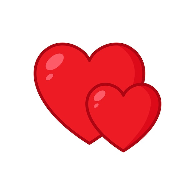 Plantilla de diseño de vector de icono de San Valentín de corazón en fondo blanco
