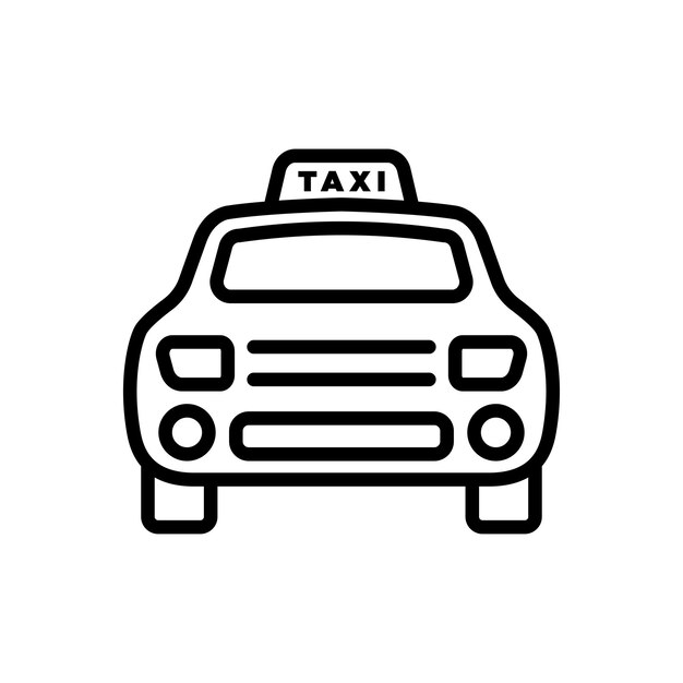 plantilla de diseño de vector de icono de taxi en fondo blanco
