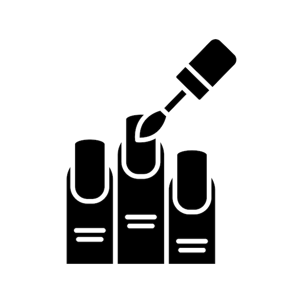 plantilla de diseño de vector de icono de uñas en fondo blanco