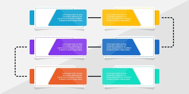 plantilla de diseño de vector infográfico con 6 opciones o pasos