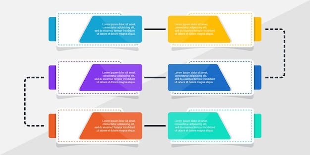 Vector plantilla de diseño de vector infográfico con 6 opciones o pasos