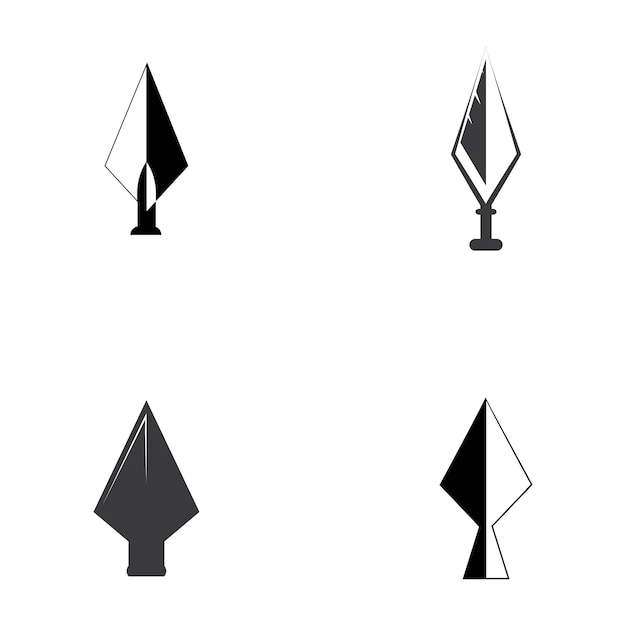 Plantilla de diseño de vector de logo de lanza
