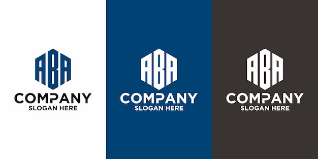 Plantilla de diseño de vector de logotipo ABA de letra inicial