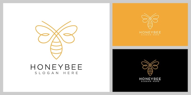 Plantilla de diseño de vector de logotipo de abeja de miel