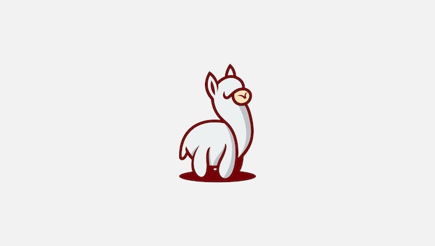 Plantilla de diseño de vector de logotipo de alpaca