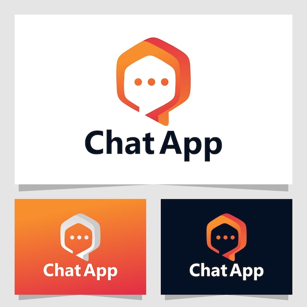 Plantilla de diseño de vector de logotipo de aplicación de chat