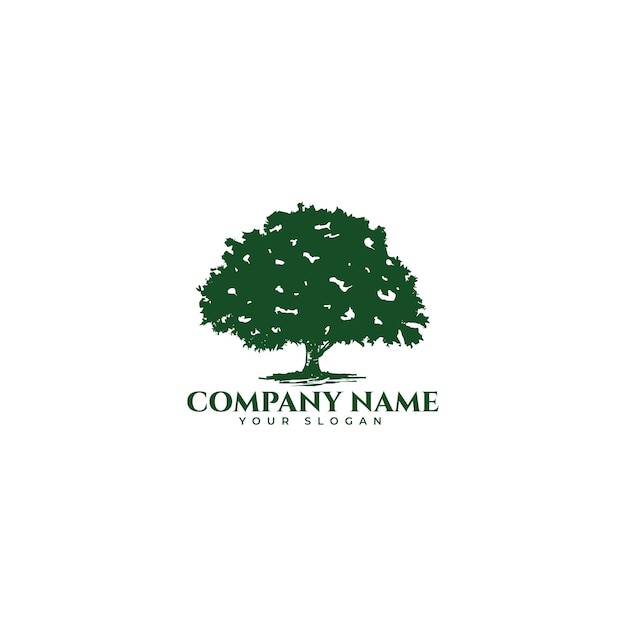 Plantilla de diseño de vector de logotipo de árbol de roble