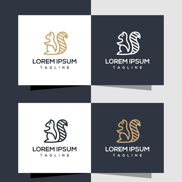 Plantilla de diseño de vector de logotipo de ardilla