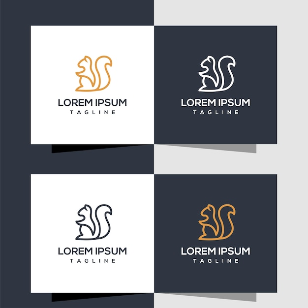 Plantilla de diseño de vector de logotipo de ardilla