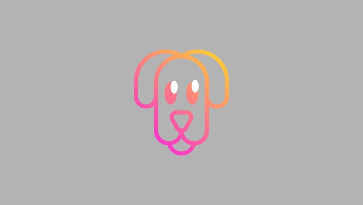 Vector plantilla de diseño de vector de logotipo de arte de línea de cara de perro