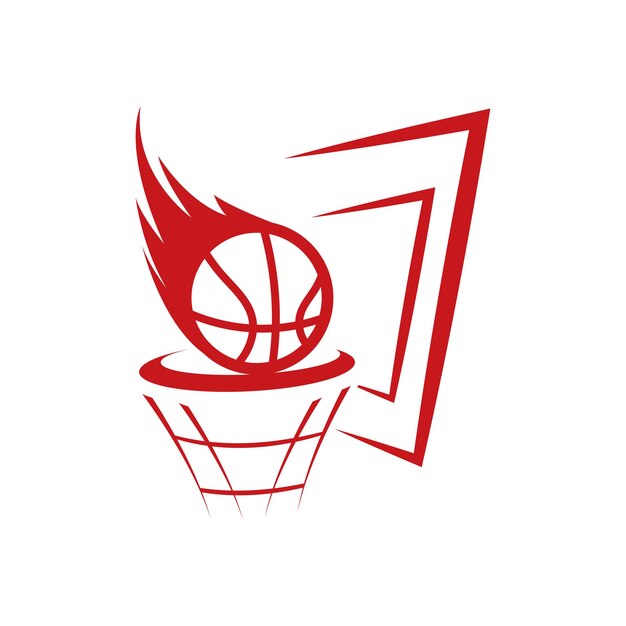 Plantilla de diseño de vector de logotipo de baloncesto