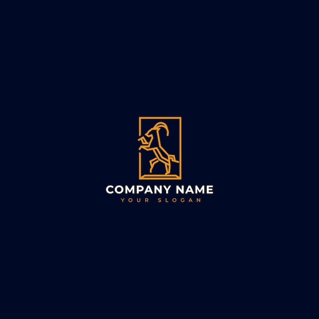 Plantilla de diseño de vector de logotipo de cabra elegante