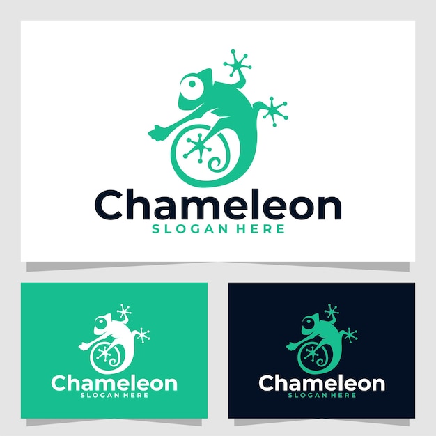 Plantilla de diseño de vector de logotipo de camaleón