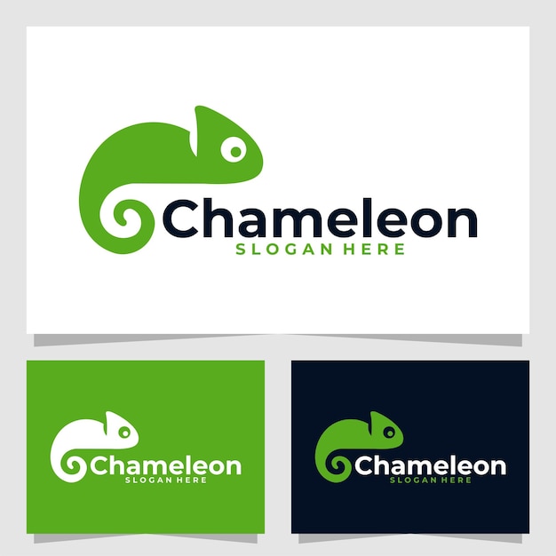 Plantilla de diseño de vector de logotipo de camaleón
