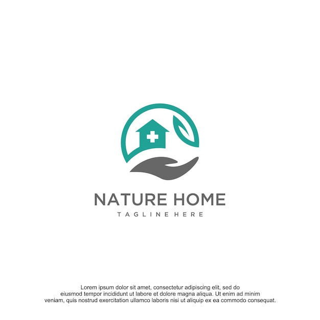 Plantilla de diseño de vector de logotipo de casa de naturaleza