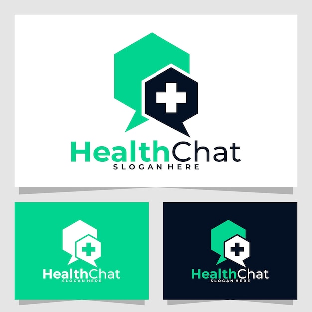 Plantilla de diseño de vector de logotipo de chat de salud