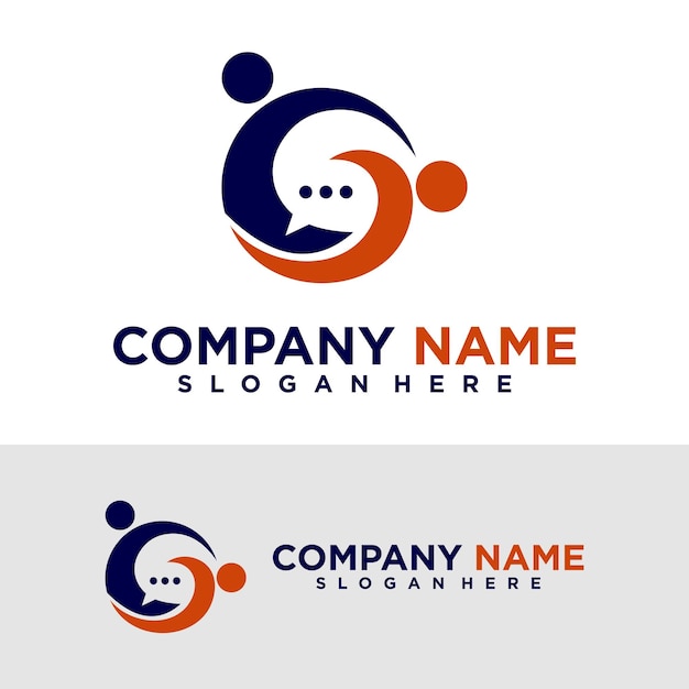 Plantilla de diseño de vector de logotipo de chat