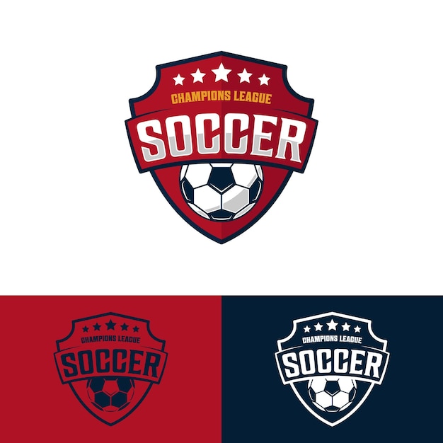 Plantilla de diseño de vector de logotipo de club de fútbol Plantilla de diseño de insignia de logotipo de deporte de fútbol