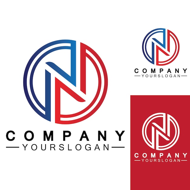 Plantilla de diseño de vector de logotipo de concepto de círculo de letra N