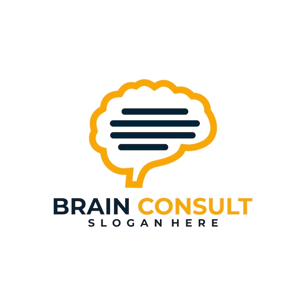 Plantilla de diseño de vector de logotipo de consulta cerebral