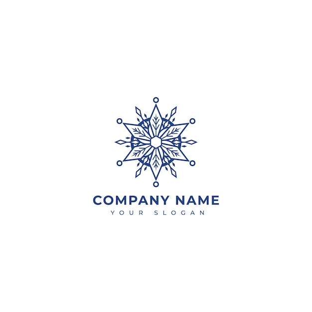 Plantilla de diseño de vector de logotipo de copo de nieve