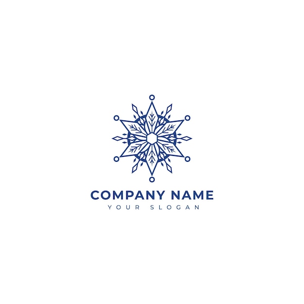 Plantilla de diseño de vector de logotipo de copo de nieve