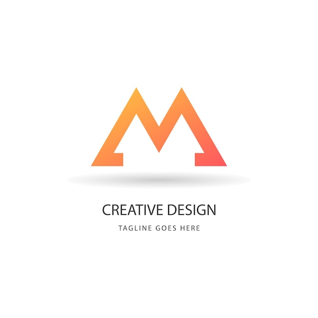 Plantilla de diseño de vector de logotipo corporativo m de identidad de marca