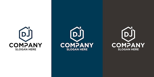 Plantilla de diseño de vector de logotipo de DJ de letra inicial