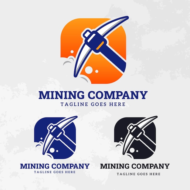 Plantilla de diseño de vector de logotipo de empresa minera
